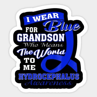 Hydrocephalus Awareness I Wear Blue For Grandson Sticker